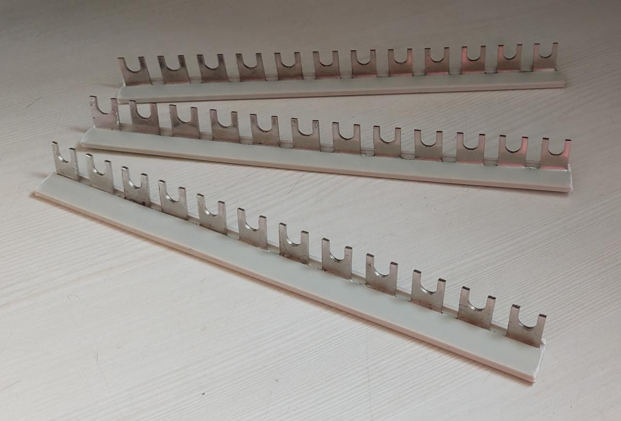 SELVO 12 WAY MCB FORK TYPE COPPER BUSBAR WITH PVC SHELL ( PACK OF 24 )