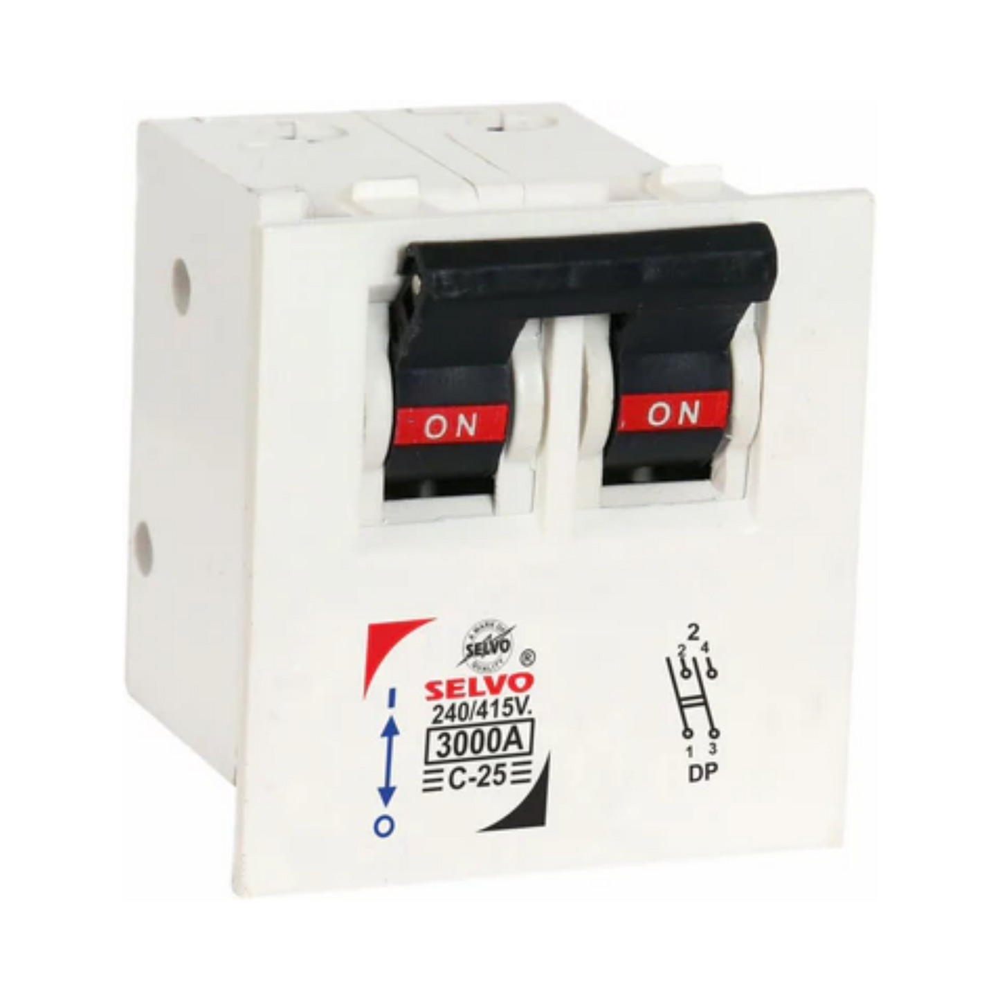 Selvo C-25A Double Pole Modular Mounted Mini MCB (Pack of 3)