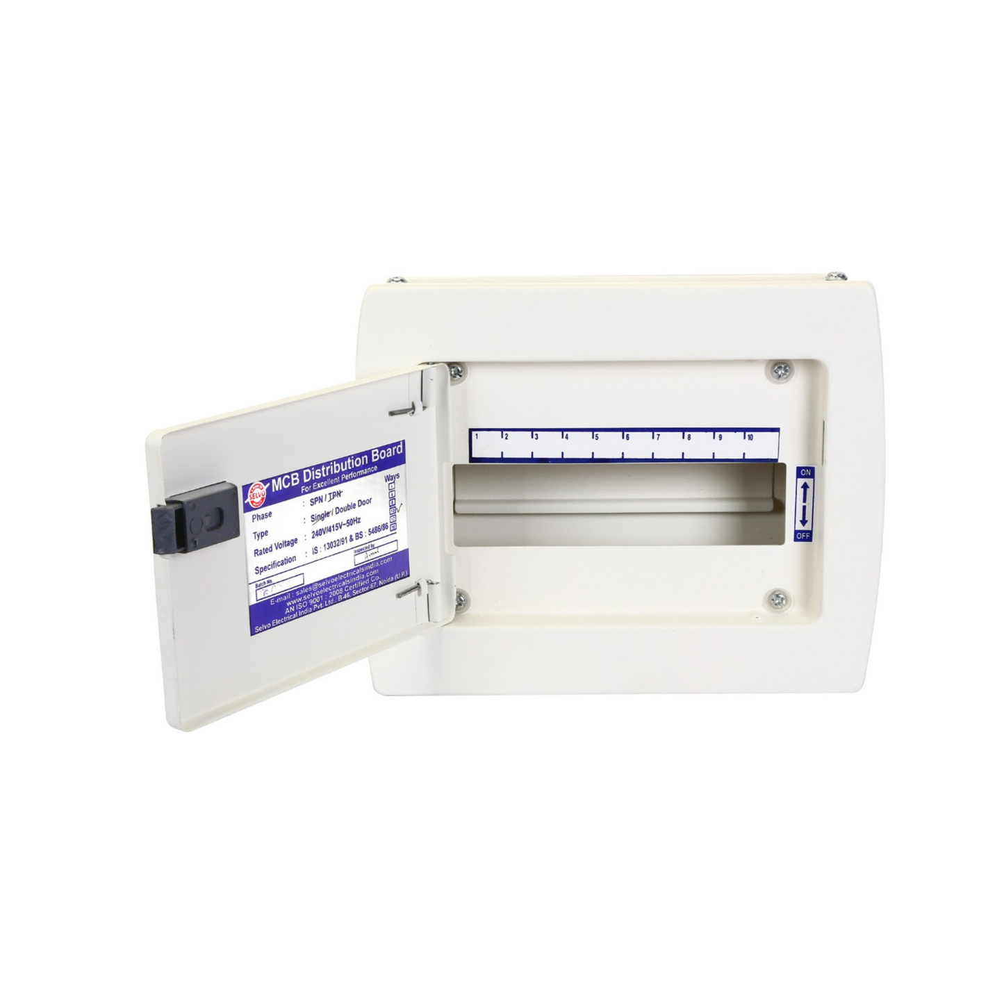 SELVO 10 Way SPN Double door Distribution Board