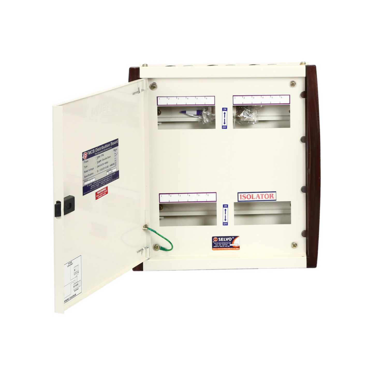 SELVO 6 Way TPN Double Door Distribution Board