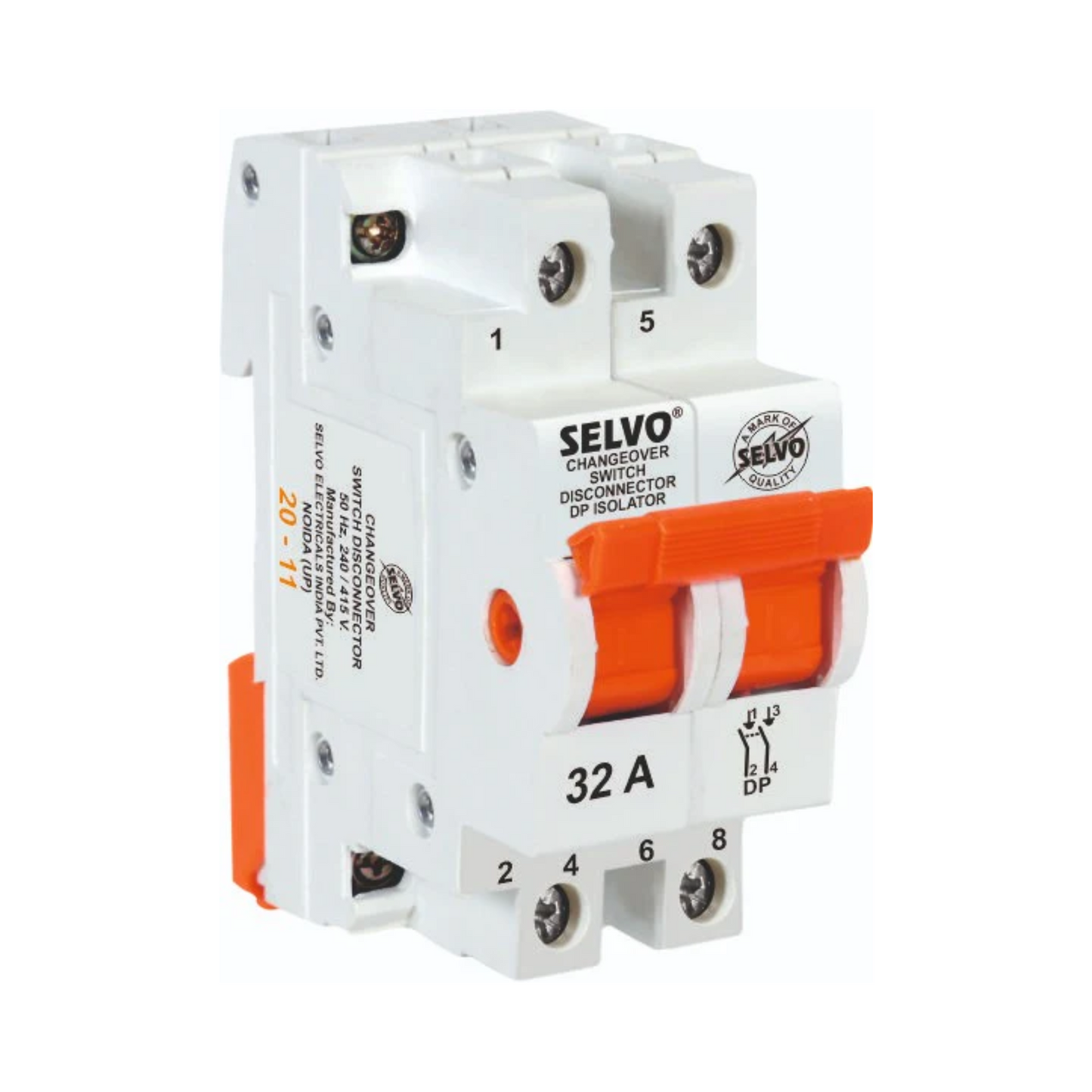 SELVO 32A DOUBLE POLE MINI CHANGEOVER SWITCH DISCONNECTOR