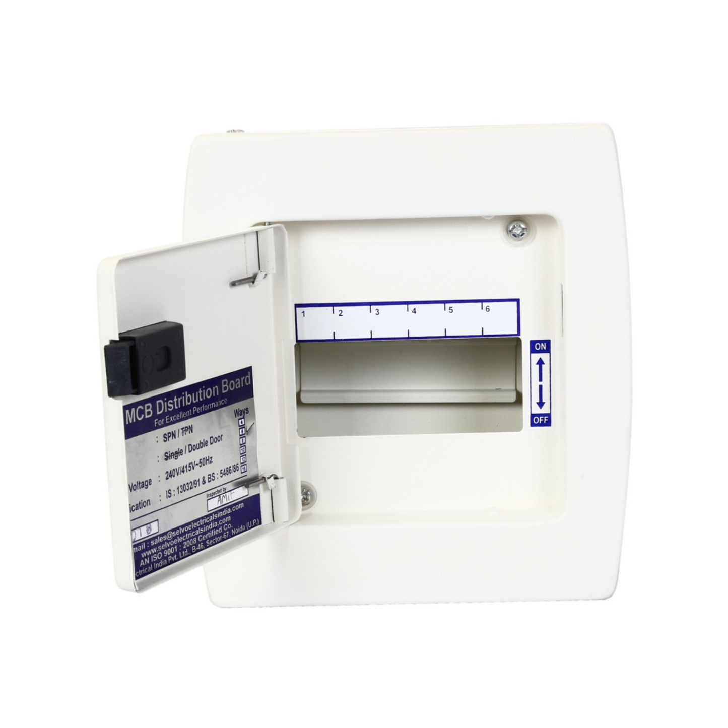 SELVO 6 Way SPN Double door Distribution Board