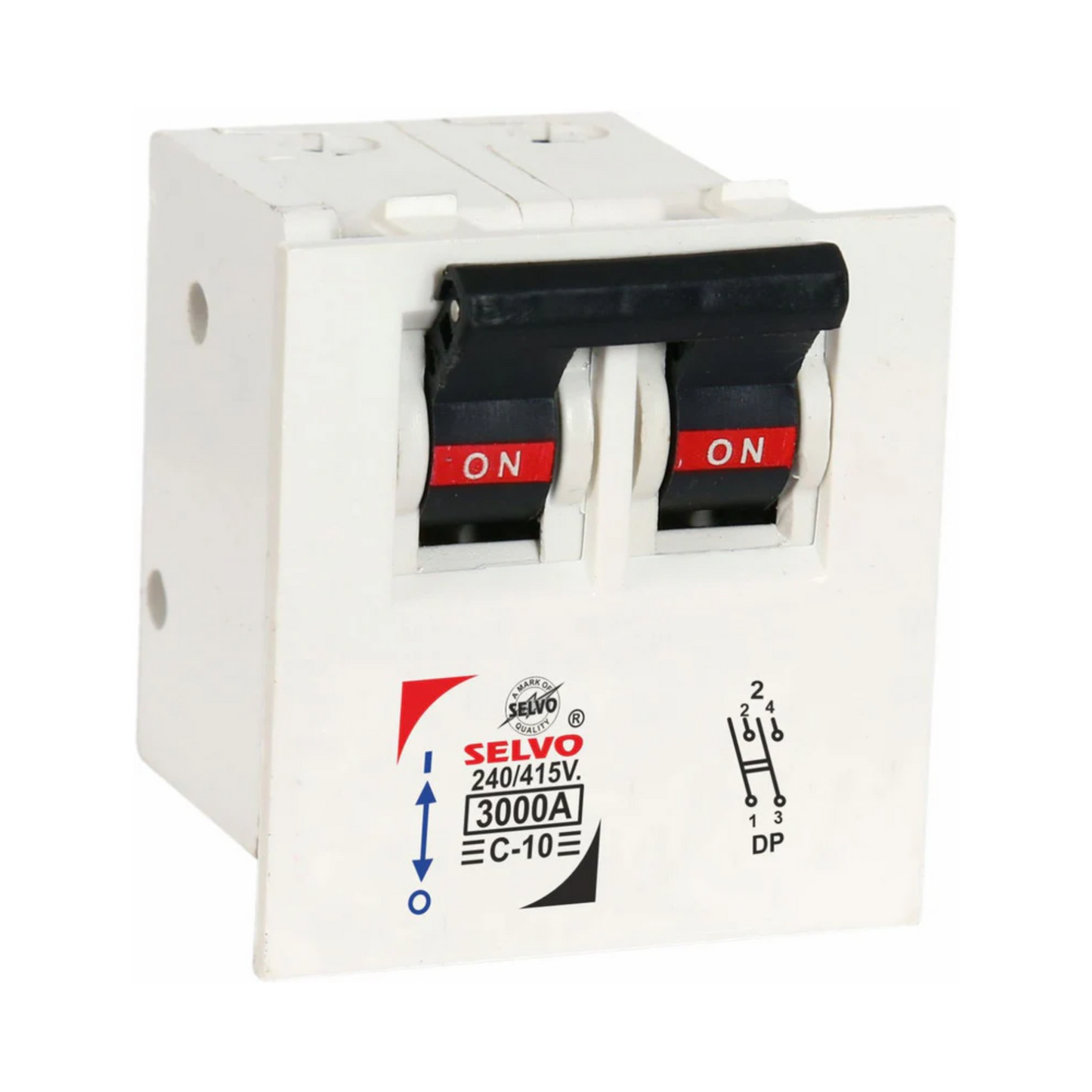 Selvo C-10A Double Pole Modular Mounted Mini MCB (Pack of 3)