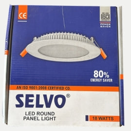 SELVO 18W LED Round Panel Light with Aluminum Base | Slim Recessed Ceiling Downlight | Cool Daylight 6500K | Energy Efficient False Ceiling Light for Home, Office, Kitchen & Bedroom