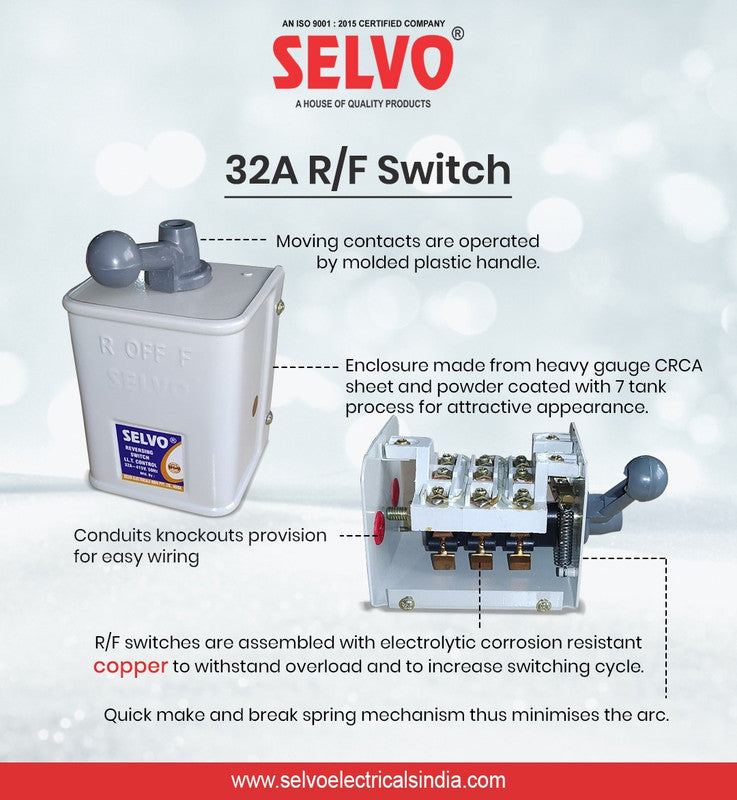 SELVO 32 Amps 3 phase LT Reverse Forward Control Switch