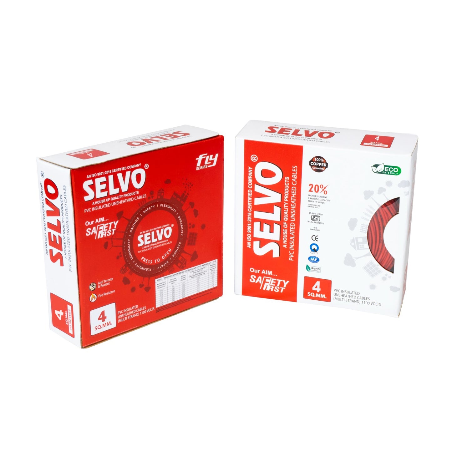 SELVO 4 SQ.MM 90 METERS SINGLE CORE PVC Insulated Flame Retardant Copper Cable