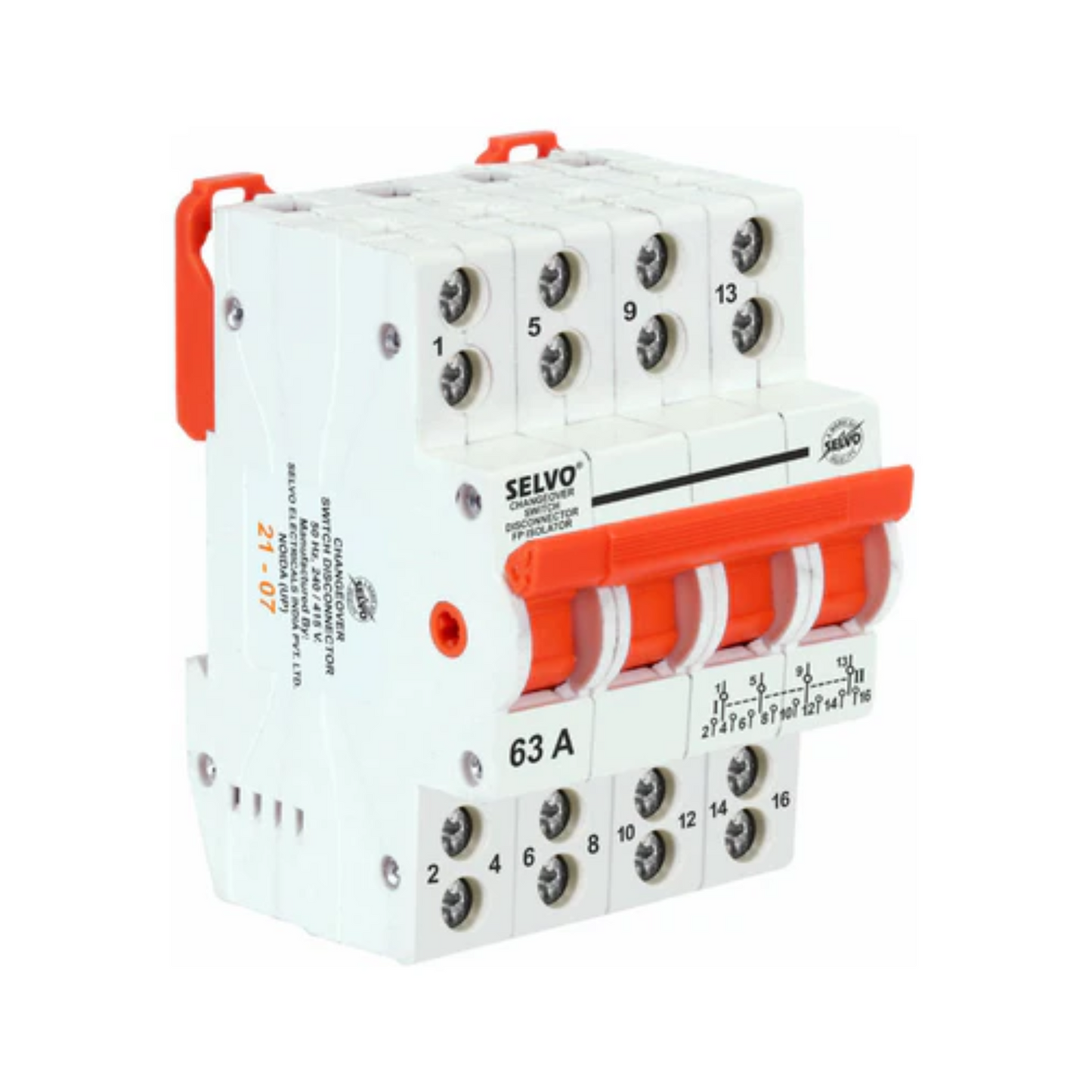 SELVO 63A FOUR POLE MINI CHANGEOVER SWITCH DISCONNECTOR