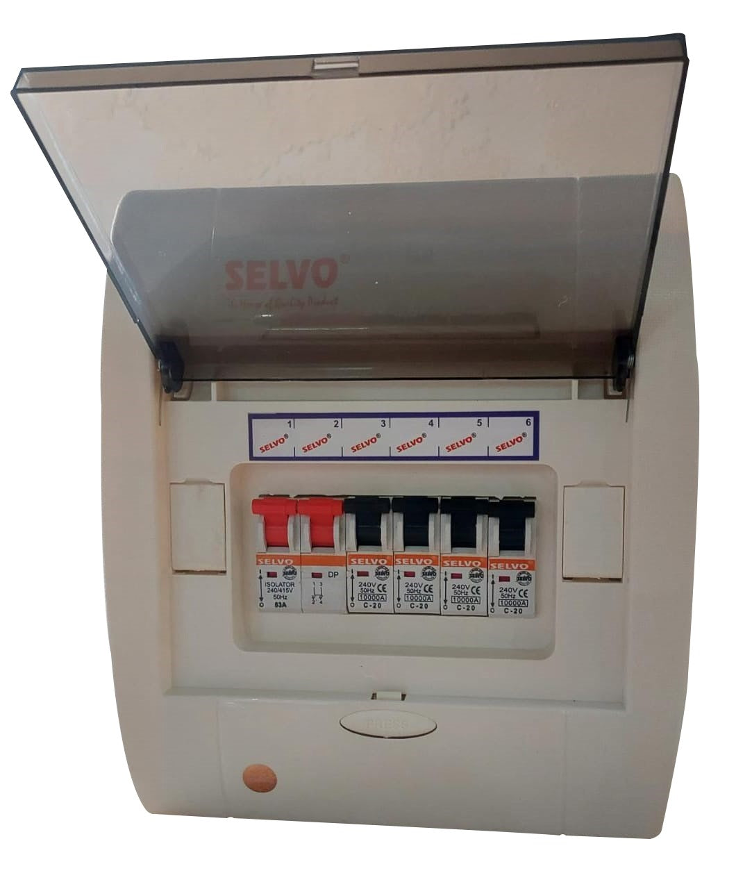 SELVO 6 WAY SPN Whiteline MCB Distribuion Board