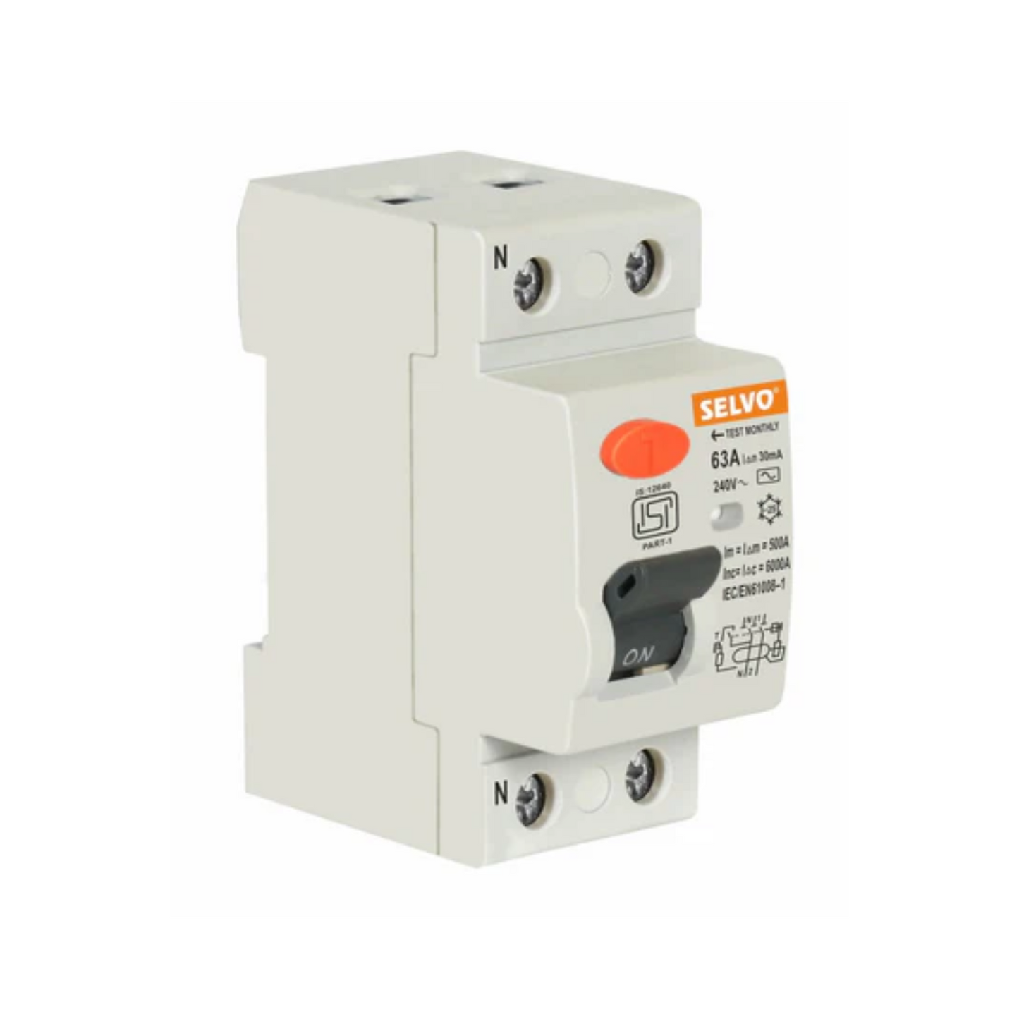 SELVO 63A Double Pole 30mA RCCB