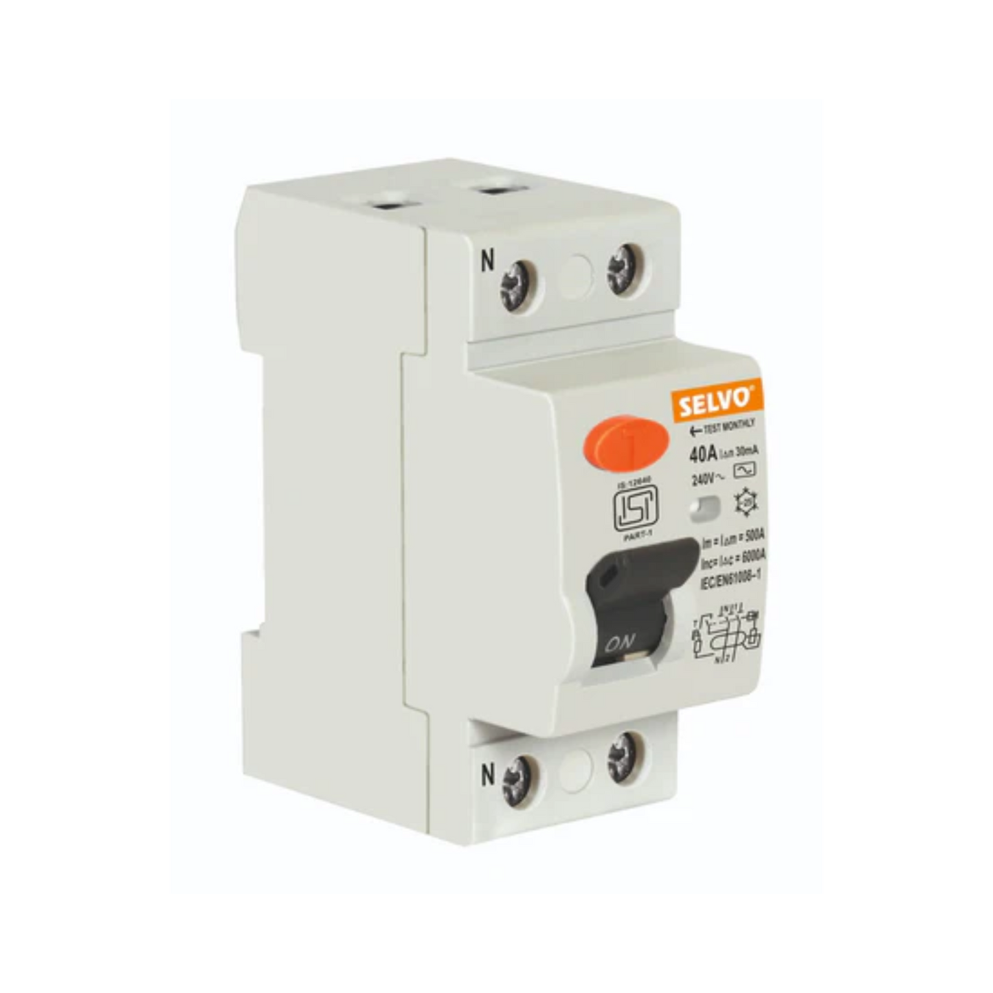 SELVO 40A Double Pole 30mA RCCB