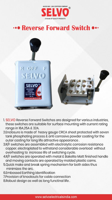 SELVO 16 Amps 3 phase LT Reverse Forward Control Switch