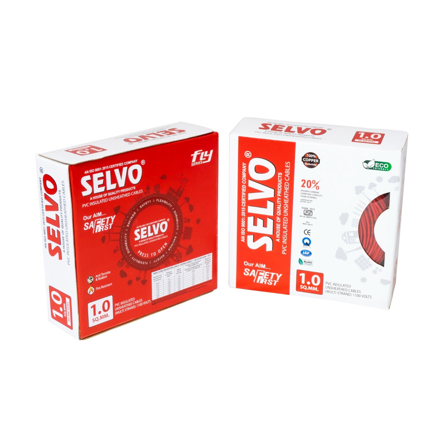 SELVO 1 SQ.MM 90 METERS SINGLE CORE PVC Insulated Flame Retardant Copper Cable
