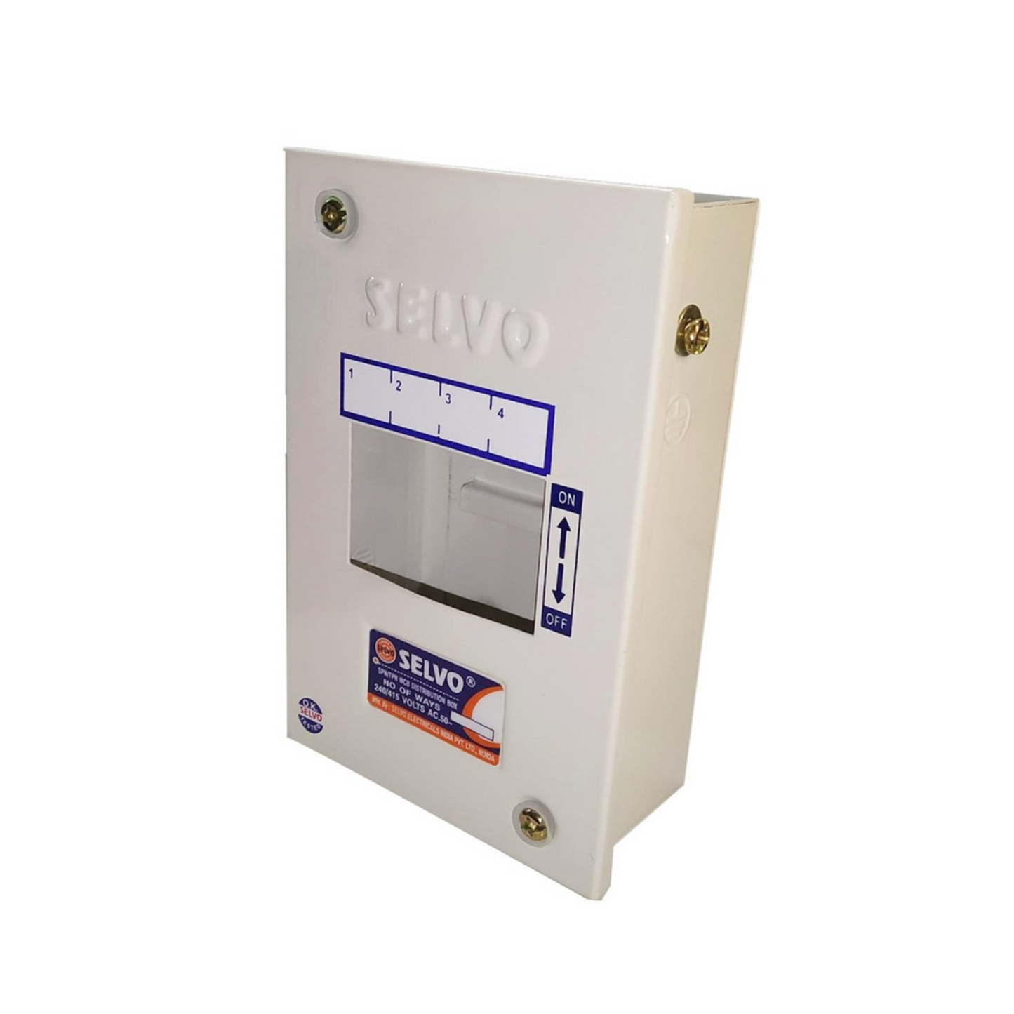 SELVO 4 Way SPN Single door Distribution Board