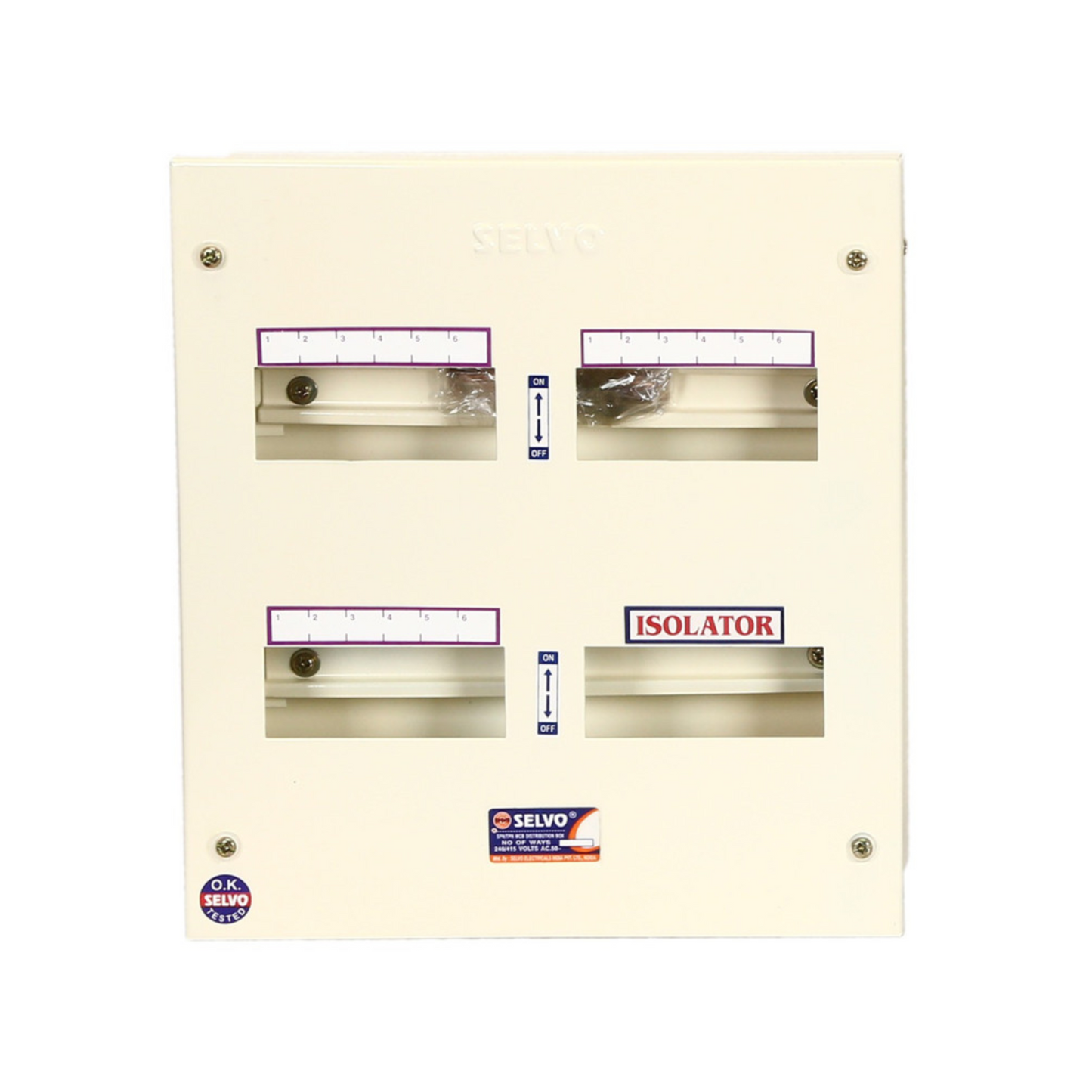 SELVO 6 Way TPN Single Door Distribution Board
