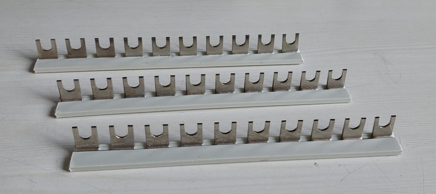 SELVO 10 WAY MCB FORK TYPE COPPER BUSBAR WITH PVC SHELL ( PACK OF 24 )