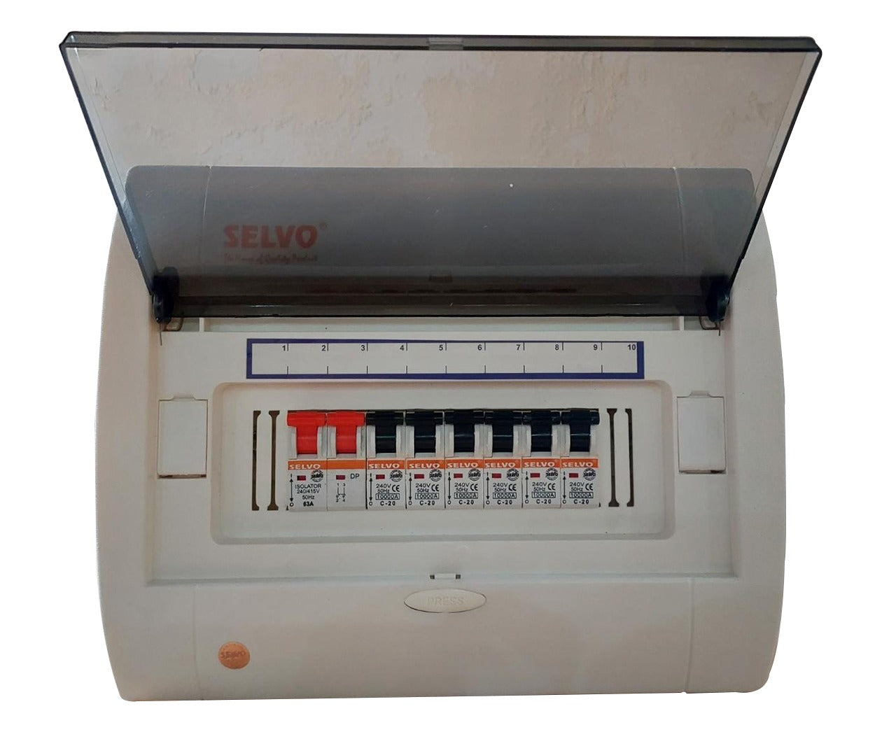 SELVO 10 WAY SPN Whiteline MCB Distribuion Board