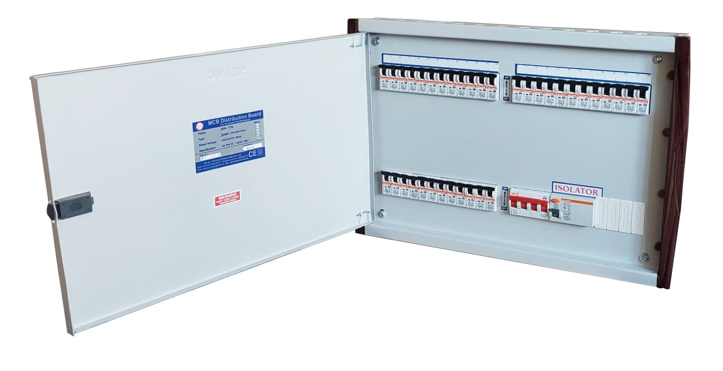 SELVO 12 Way TPN Double Door MCB Distribution Board