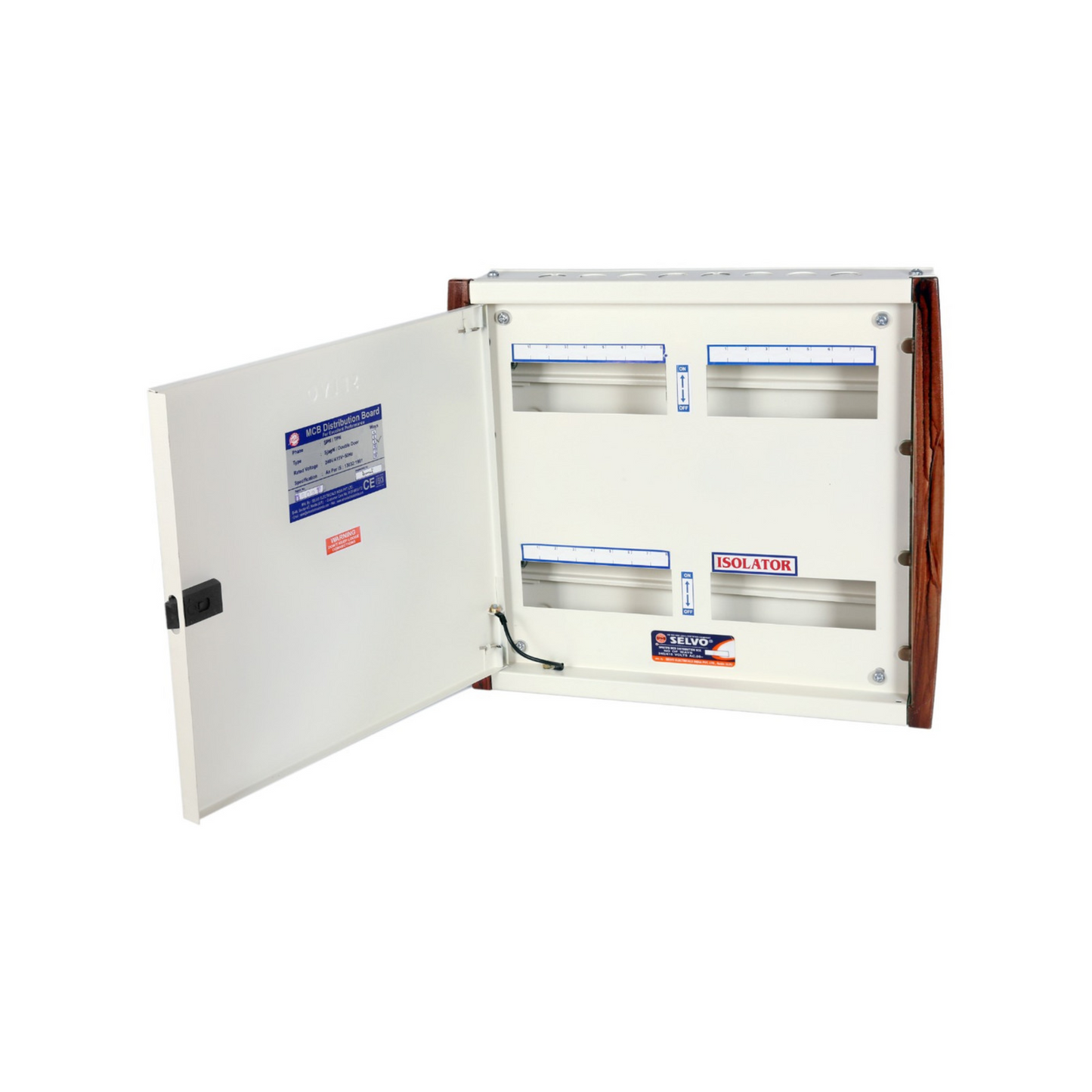 SELVO 8 Way TPN Double Door MCB Distribution Board