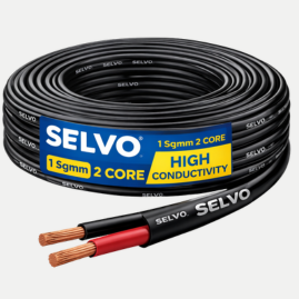 SELVO 1 Sqmm 2 Core 100 MTR Length Copper Cable | 100 MTR FR PVC Insulated Flexible Electrical Wire | Single Phase Power Cable for Home & Industrial Wiring