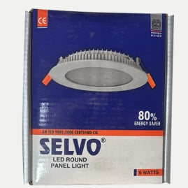 SELVO 6W LED Round Panel Light | Slim Recessed Ceiling Downlight | Cool Daylight 6500K | Energy Efficient False Ceiling Light for Home, Office, Kitchen & Bedroom