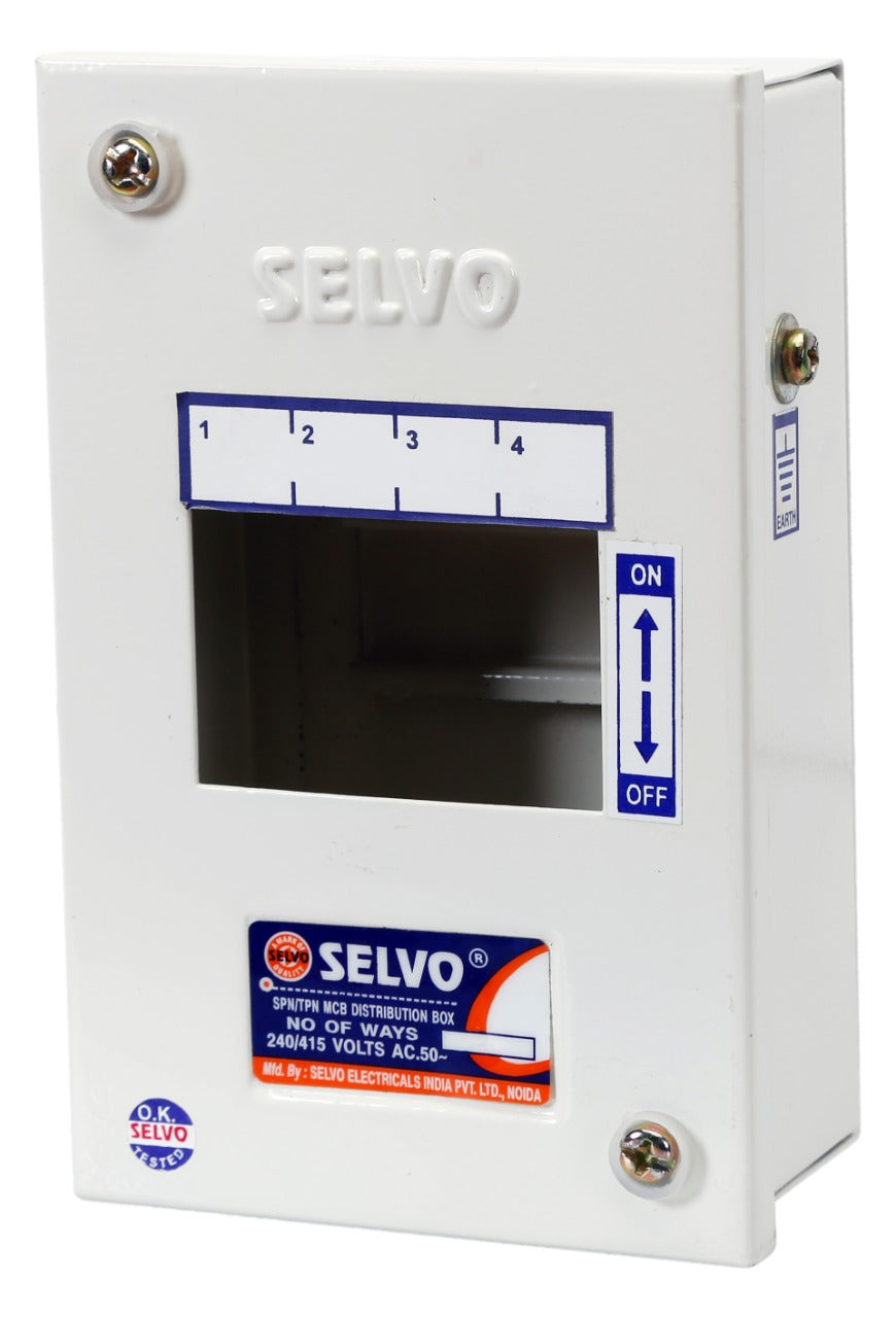 SELVO 4 POLE MCB METAL BOX SINGLE DOOR Distribution board