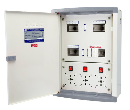 SELVO  4 Ways TPN Phase Selector Distribution Board ( Without Rotary Switch Fitted)( Dimensions : 41X39X16 approx in cm )