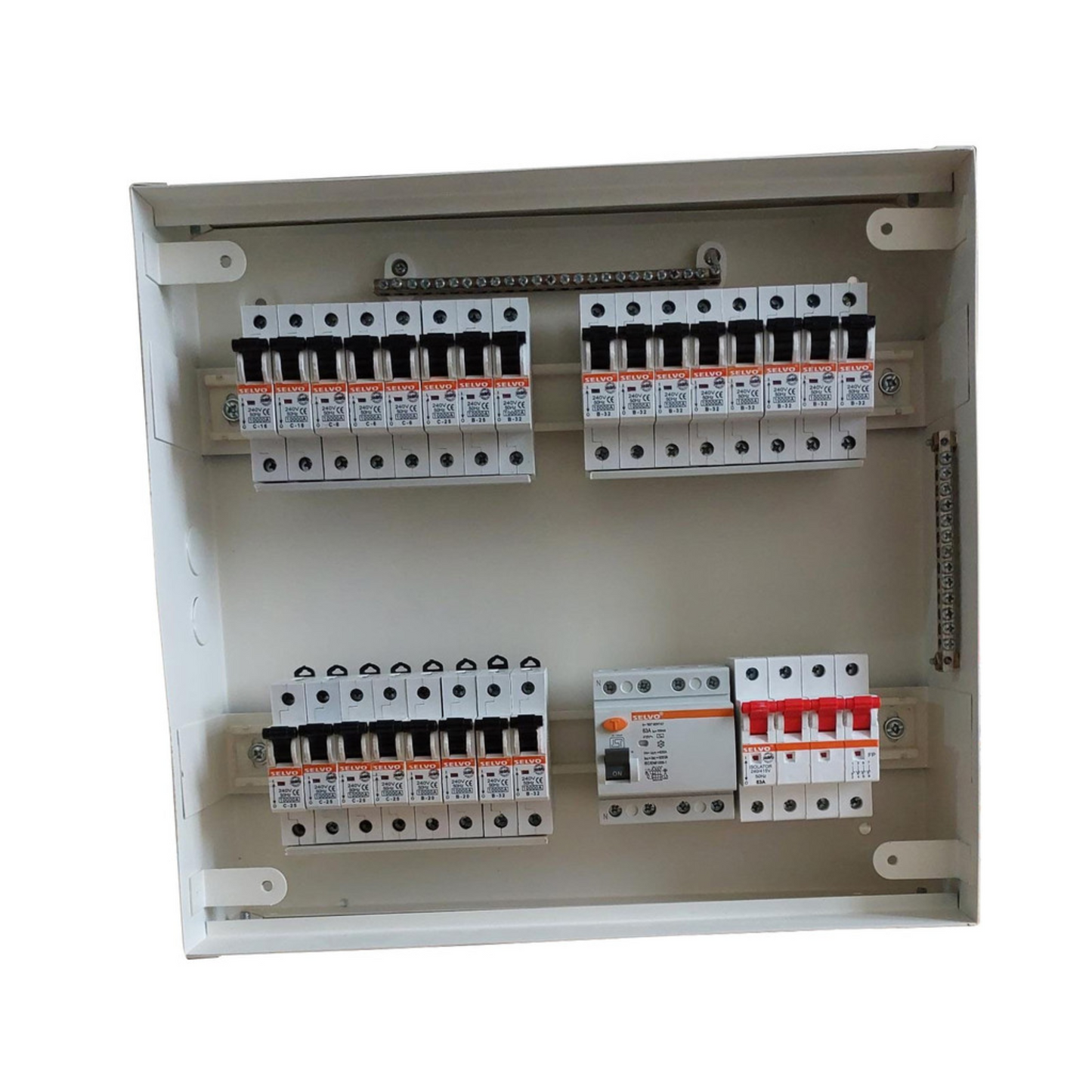 SELVO 8 Way TPN Double Door MCB Distribution Board