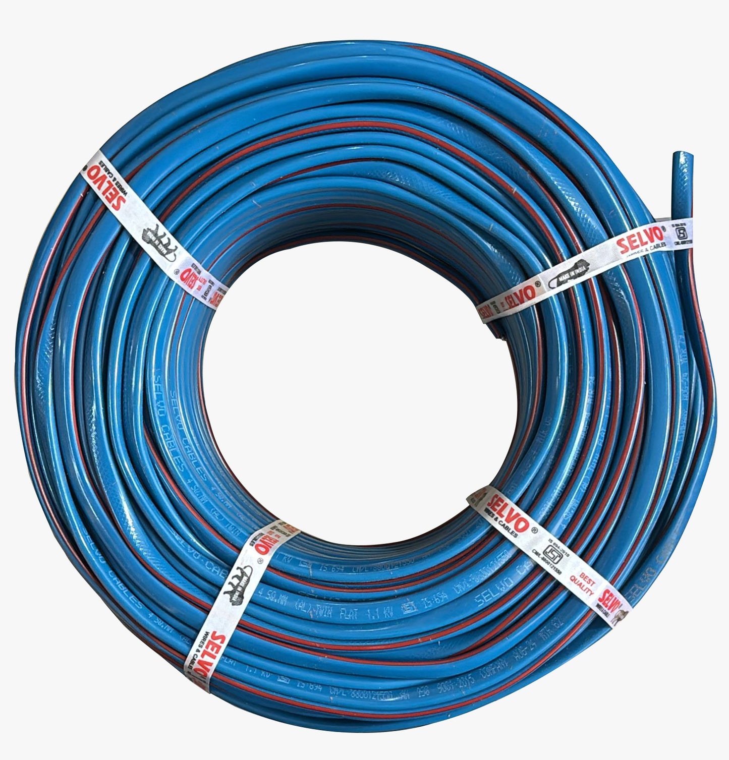 SELVO 4 SQ MM TWIN FLAT ALUMINUM UNARMOURED SERVICE CABLES, 90 METERS