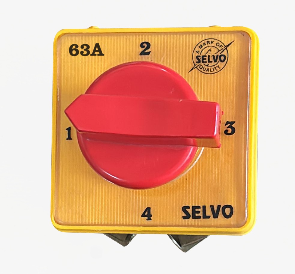 SELVO 63A Cam Operated Rotary Switch Phase Selector 1 Pole 4 Way