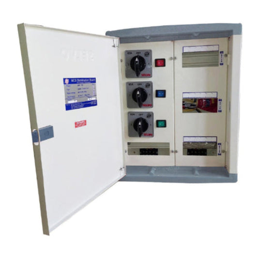 SELVO 63 Amp 6 Ways TPN Phase Selector Distribution Board (Fitted with 63A Rotary switches & duly wired)  DIMENSION : 52x39x16 approx in cm