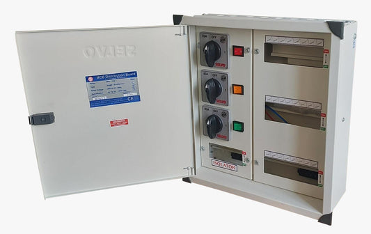 SELVO 63 Amp 8 Ways TPN Phase Selector Distribution Board (Fitted with 63A Rotary switches & duly wired) DIMENSIONS  : 55 X 46 X15 approx in cm