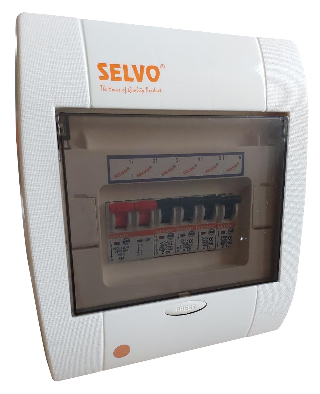 SELVO 6 WAY SPN Whiteline MCB Distribuion Board