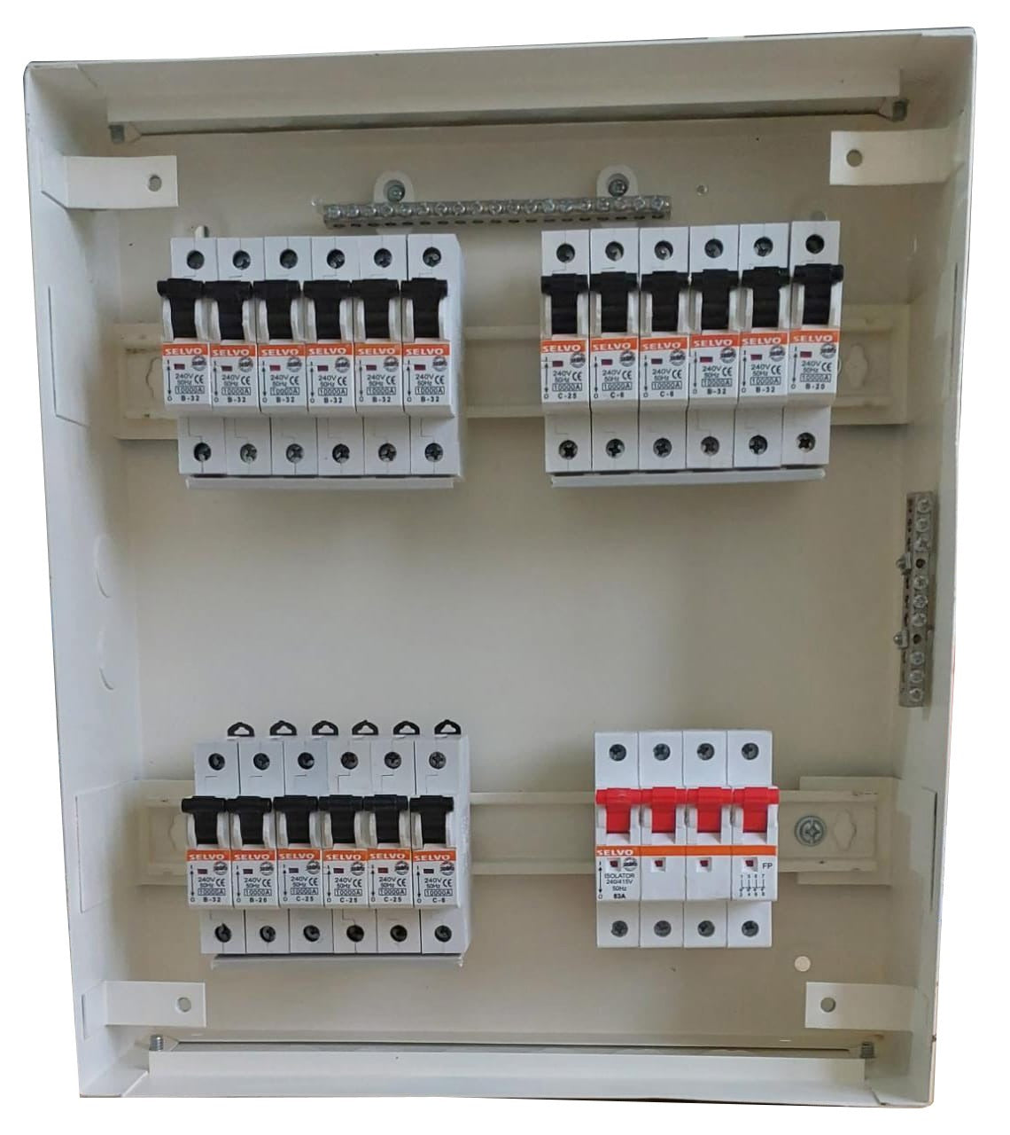 SELVO 6 Way TPN Double Door MCB Distribution Board