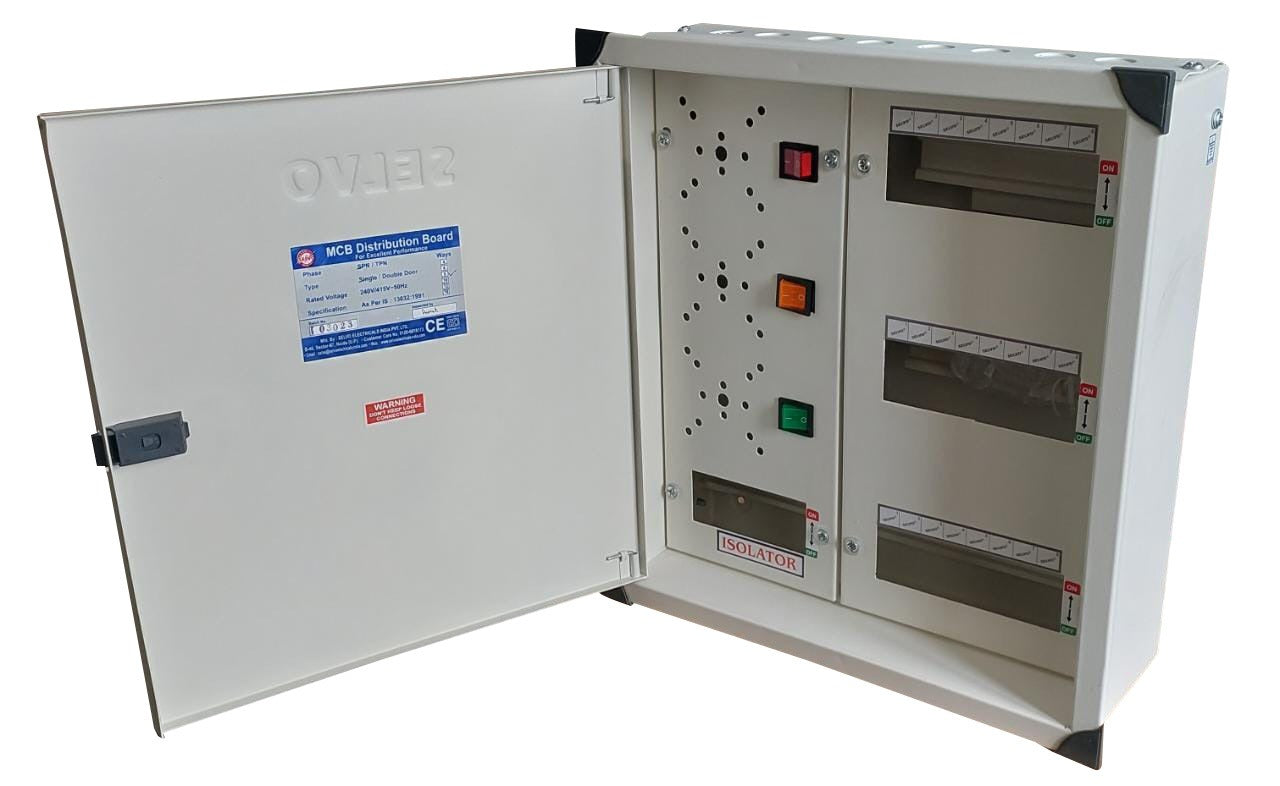 SELVO  8 Ways TPN Phase Selector Distribution Board ( Without Rotary Switch Fitted) DIMENSION : 55 X 46 X15 approx in cm
