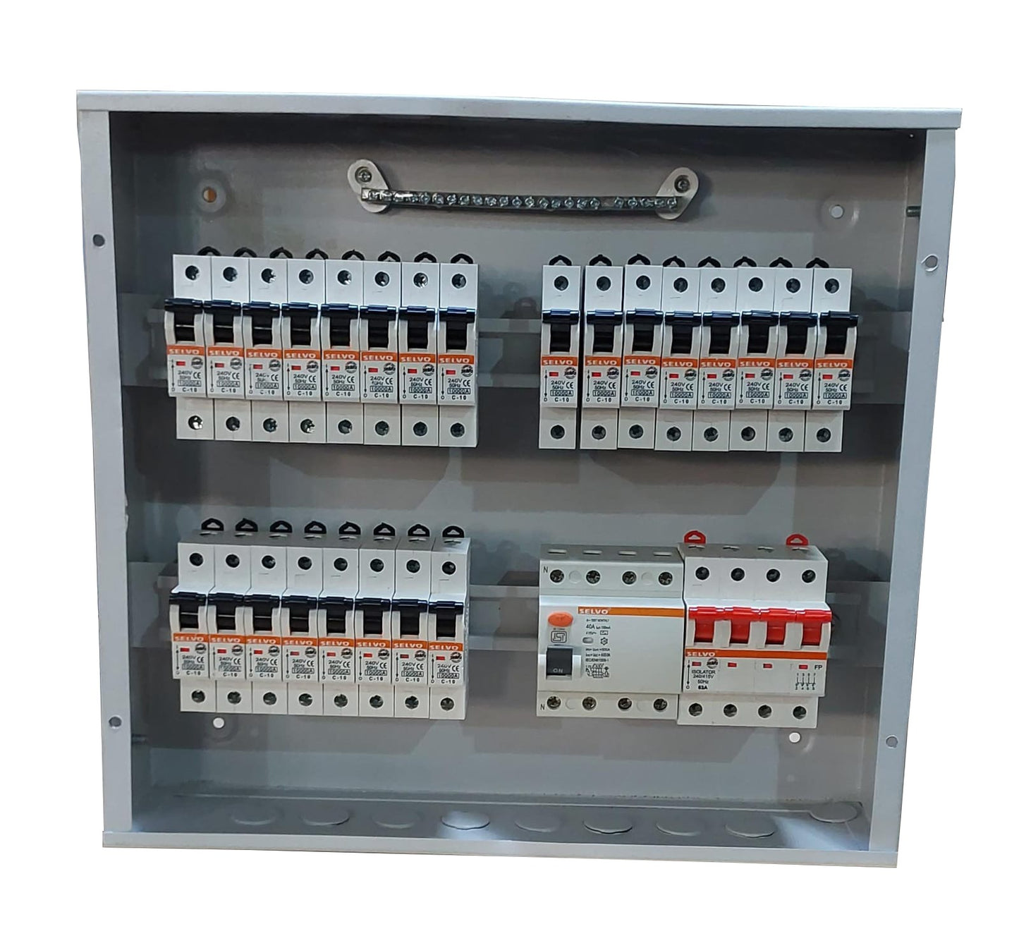 SELVO 8 Way TPN Single Door MCB Distribution Board