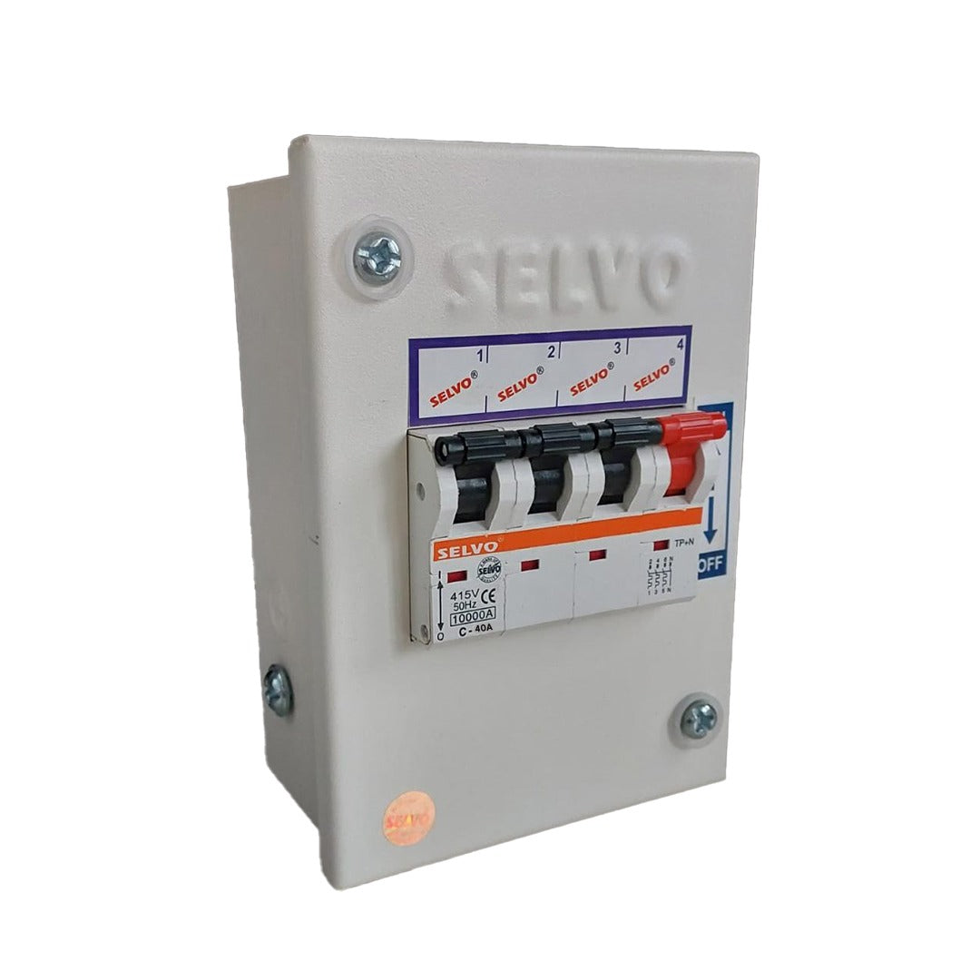 SELVO 4 Pole Metal Box & C-40A TPN MCB