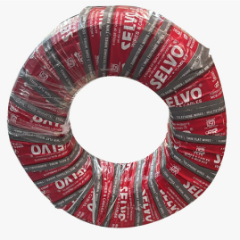 SELVO 1 SQMM Twin Flat Copper Cable 180 Meter Roll | 2 Core PVC Insulated Copper Wire | FR Grade House Wiring Cable | White Electrical Wire for Home & Commercial Use