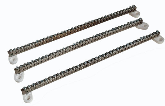 SELVO 37 Ways Brass Neutral Link Thirty Seven Screw Terminal grounding Bar Block for Cable looping and Earthing with P.B.T. Base. ( PACK OF 18 )