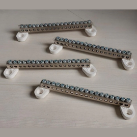 SELVO 18 Ways Brass Neutral link Eighteen Screw Terminal grounding Bar Block for Cable looping and Earthing with P.B.T. Base. ( PACK OF 18 )