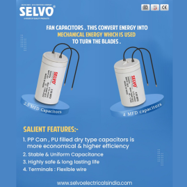 SELVO 2.50 MFD 440V Dry PP CAN CAPACITORS (28/52, 10)