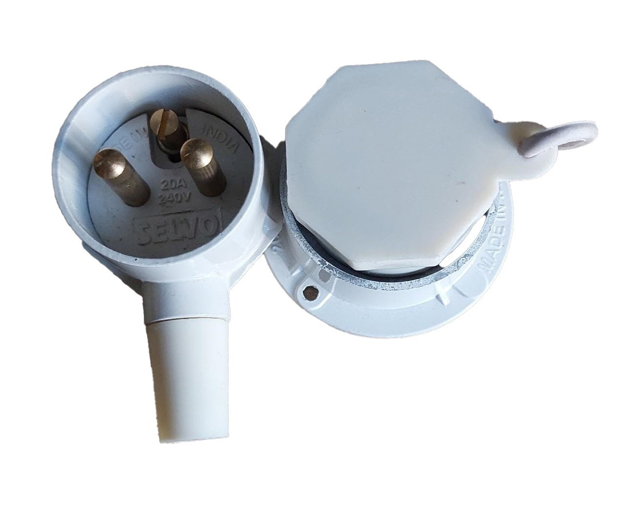 SELVO 20A SPN Metal Clad Protected Two Pin Industrial plug and Socket