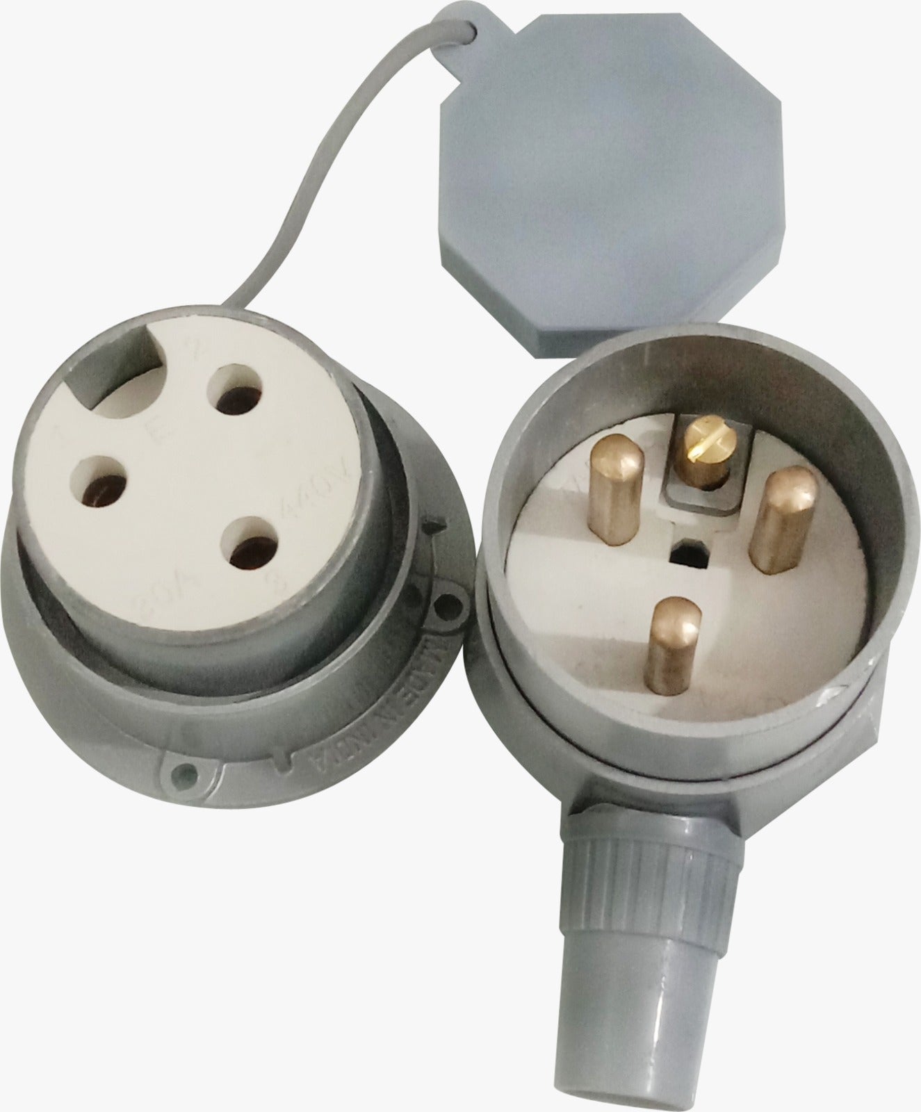 SELVO 30A TPN Metal Clad Protected Three Pin Industrial plug and Socket