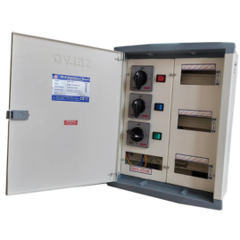 SELVO 100 Amp 6 Ways TPN Phase Selector Distribution Board (Fitted with 63A Rotary switches & duly wired) DIMENSIONS : 52x39x16 approx in cm