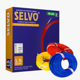 SELVO 1.5 SQ MM SUN Series FR-LSH PVC Insulated Multistrand Single Core Copper Wire | 90 Meter Coil | High Conductivity Copper | Flame Retardant Electrical Cable for Home & Industrial Wiring (BLACK)