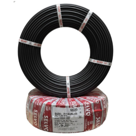 SELVO 7/16 Aluminium Conductor Single Core Industrial Cable | 90 Metres | Heavy-Duty PVC Sheathed Wire | IS:694 Compliant | RED/BLACK Insulated Roll for Industrial & Electrical Applications (BLACK)