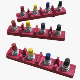 SELVO 100 Amp 4 Bolt Type TPN Bakelite Connector (Pack of 3) | Heavy Duty Electrical Terminal Connector | High Strength Insulated Power Distribution Block for Industrial & Commercial Use