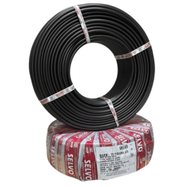 SELVO 7/16 Aluminium Conductor Single Core Industrial Cable | 90 Metres | Heavy-Duty PVC Sheathed Wire | IS:694 Compliant | RED/BLACK Insulated Roll for Industrial & Electrical Applications (BLACK)