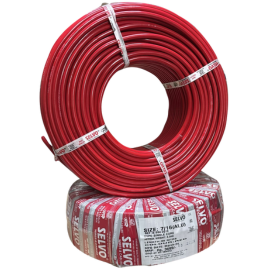 SELVO 7/16 Aluminium Conductor Single Core Industrial Cable | 90 Metres | Heavy-Duty PVC Sheathed Wire | IS:694 Compliant | RED/BLACK Insulated Roll for Industrial & Electrical Applications (RED)